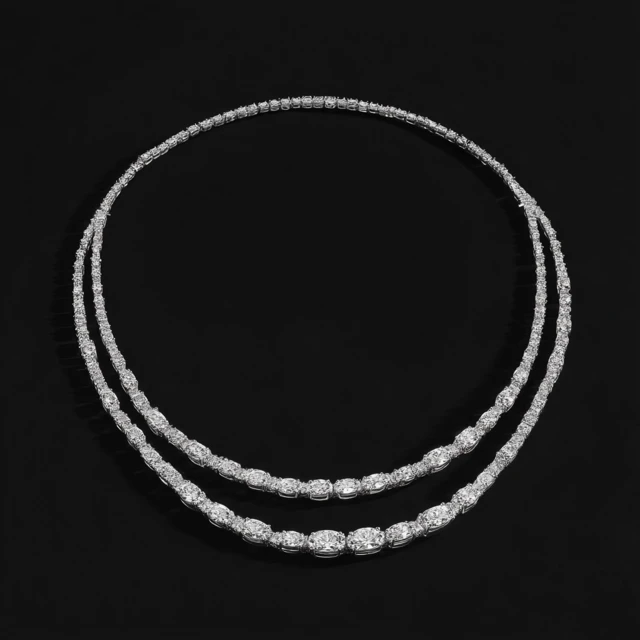 White Gold Diamond Necklace Elegant Design