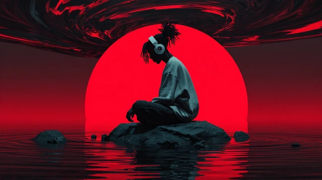 Dreamlike Figure on a Lake Digital Art