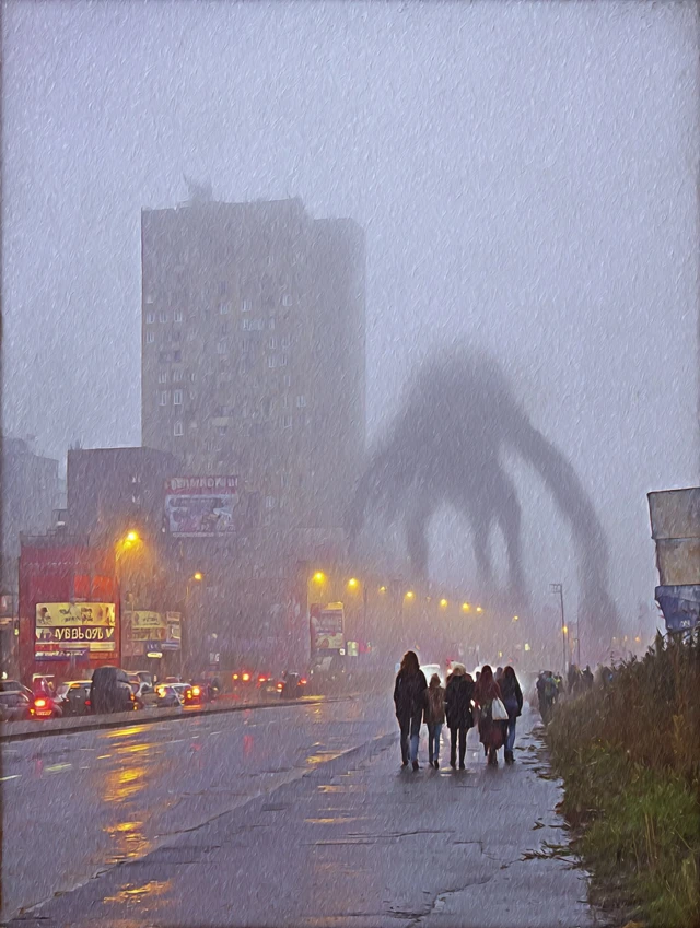 Soviet Horror City Fog Monster