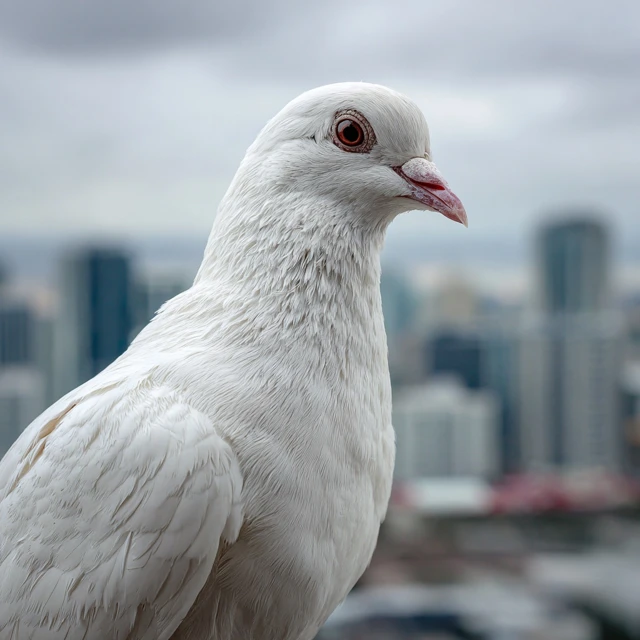 White Dove Portrait in the City
