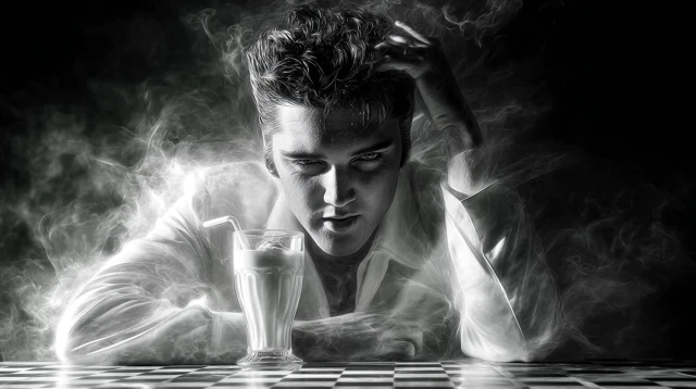 Elvis in a Diner Fun with Milkshake Americana Style