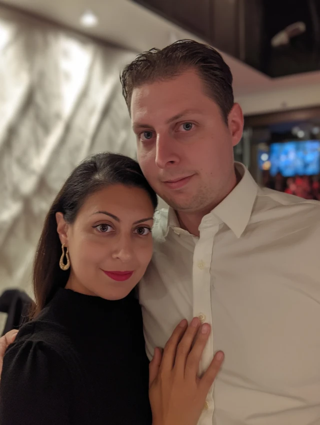 Couple Portrait Smiling Together Indoors