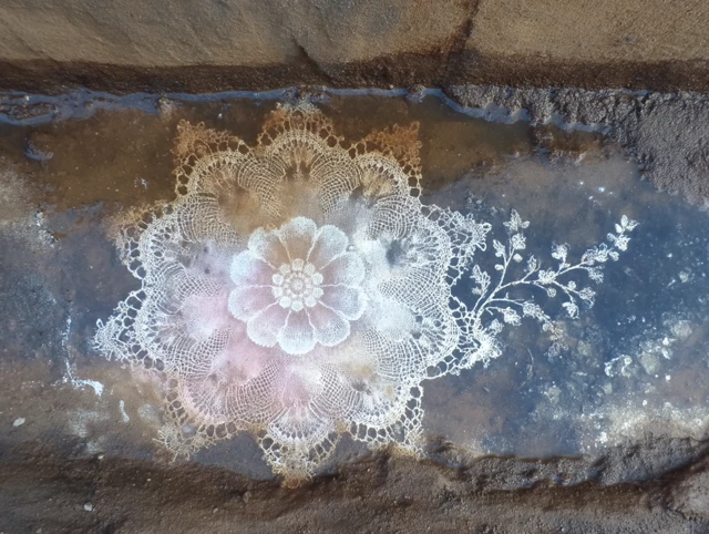 Graffiti Lace Art in an Unexpected Location