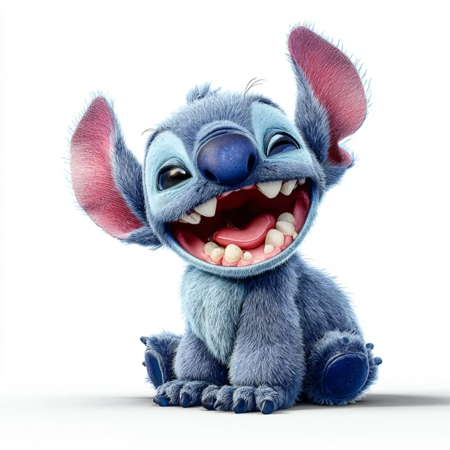Stitch from Lilo and Stitch Laughing