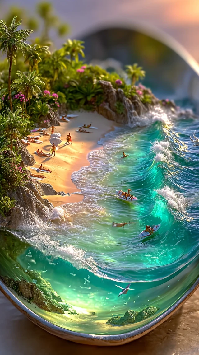 Magical Beach Scene in a Spoon Dreamy Art