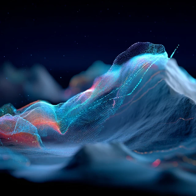 Futuristic Digital Landscape Data Flow Technology
