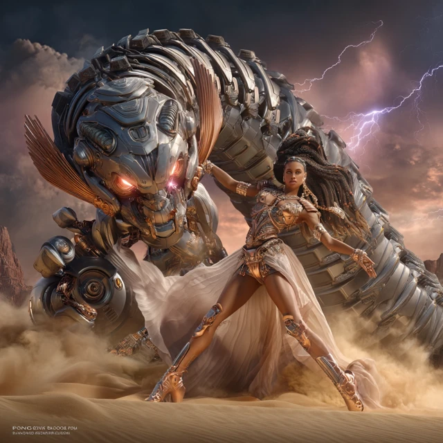 La Troni Futuristic Warrior Epic Scene