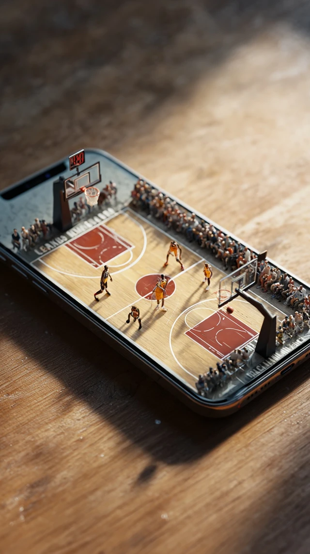 iPhone Basketball Game On Wooden Table