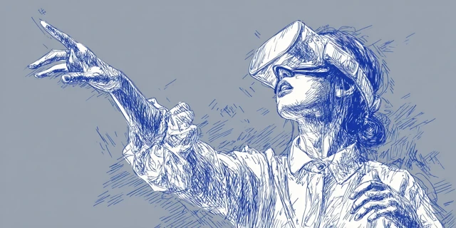 VR Concert Illustration: Chinese Girl Dancing in VR