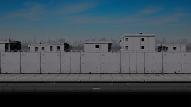 Cityscape Behind Concrete Wall Underground Rap