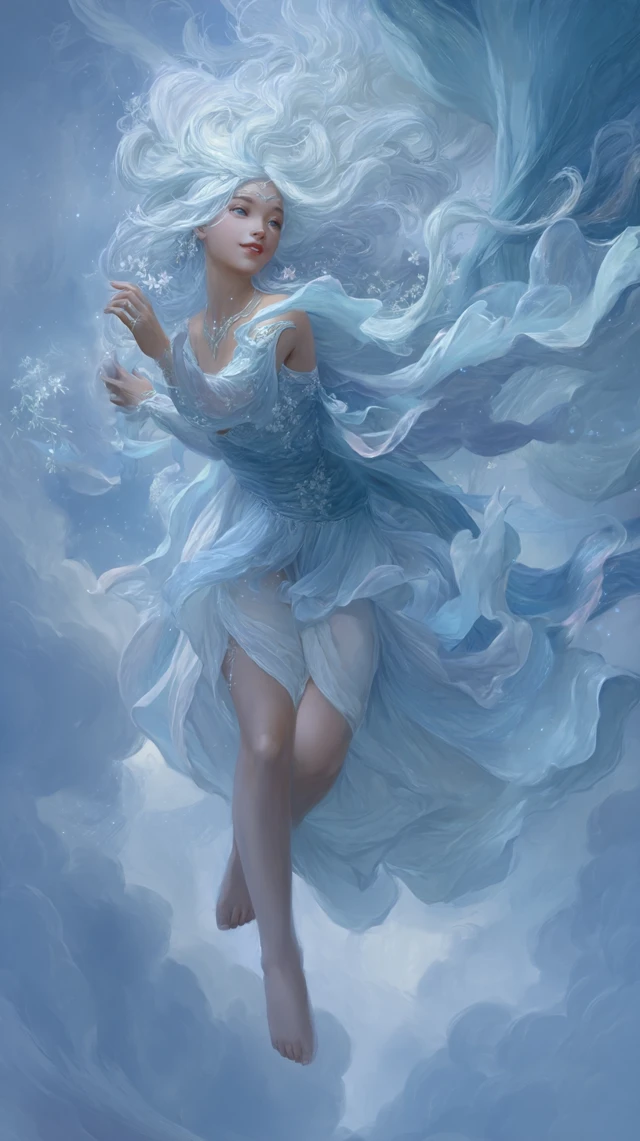Zephyra: Ethereal Wind Spirit Fantasy Art