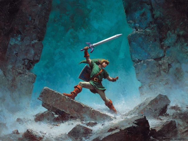 Link Hero of Time Master Sword Frank Frazetta
