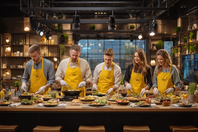 Cooking Show Chefs Preparing Delicious Food