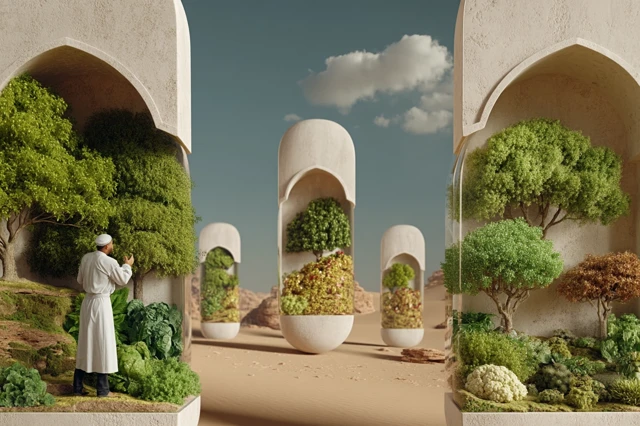 Surreal Desert Oasis: Fantasy Landscape
