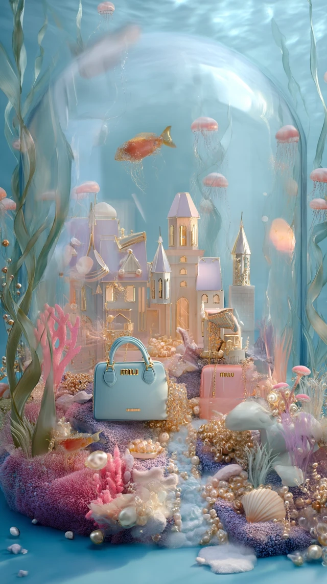 MIU MIU Handbags Underwater Fantasy 3D Render