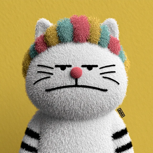 Sad Clown Cat 3D Rendering