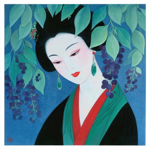 Ancient Chinese Woman Painting Illustration Art