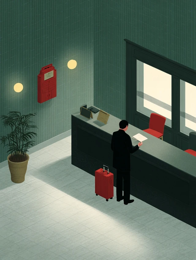 Social Security Center Scene Illustration
