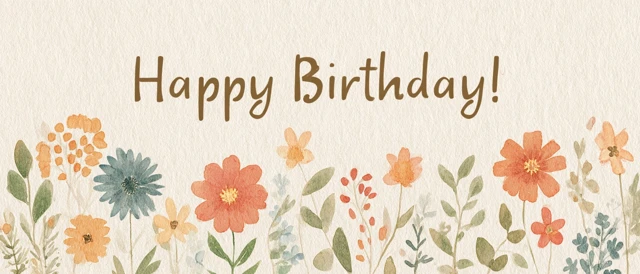 Happy Birthday Flower Banner
