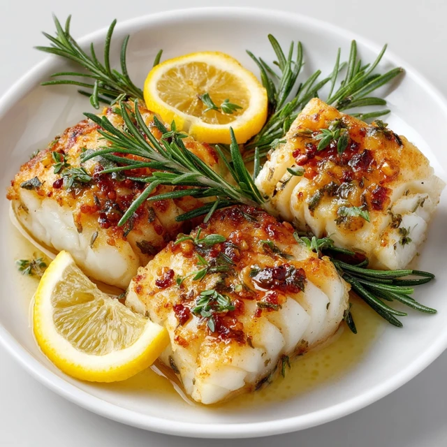 Pan Fried Codfish with Lemon and Rosemary