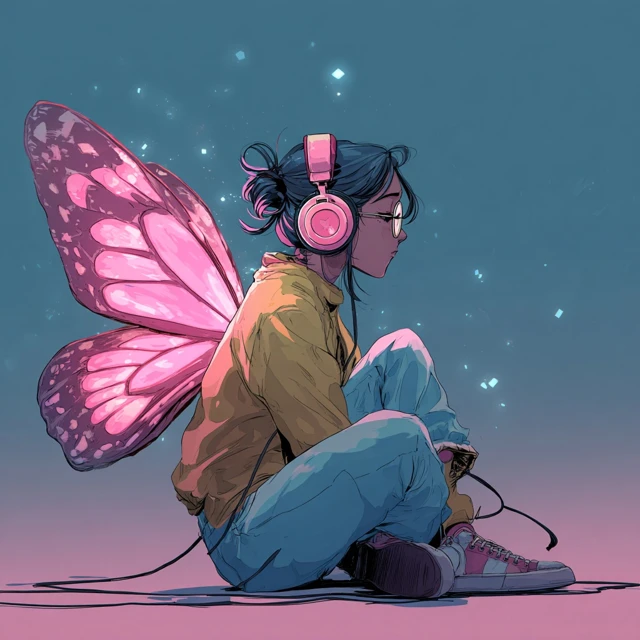 LoFi Butterfly Art for YouTube Channel