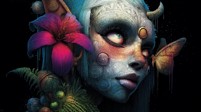 Vivid Fae Spirit Art Intricate Patterns and Colors