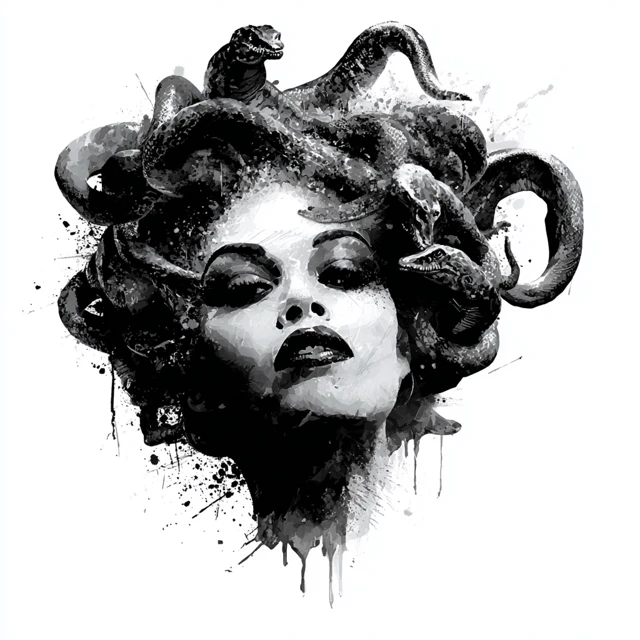 Medusa Sculpture White Background