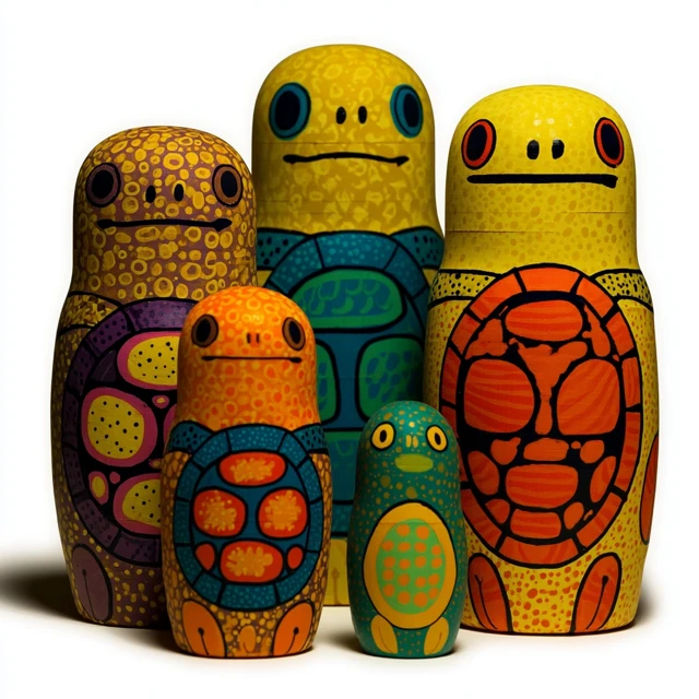 Turtle Matryoshka Dolls Unique Art Design