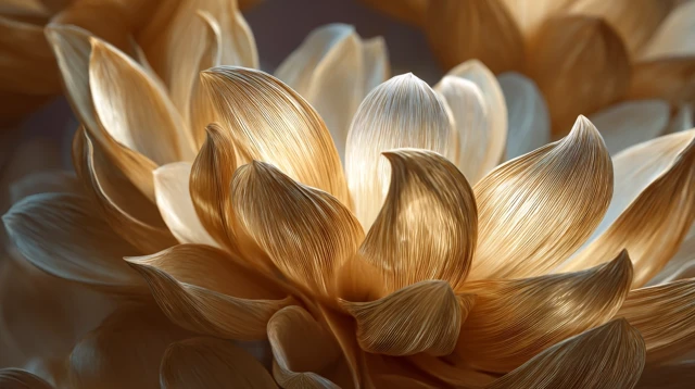 Golden Petals Macro Detailed Luxury