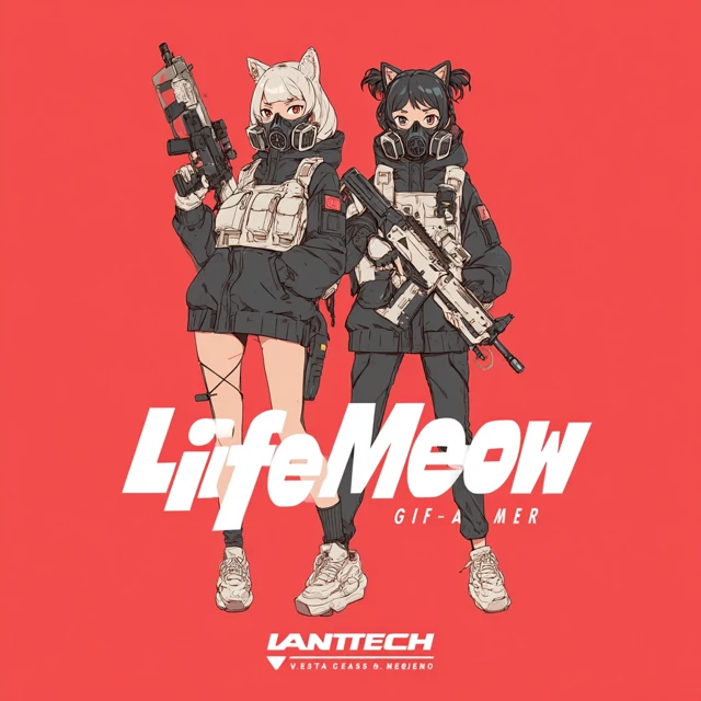 Life Meow Anime Art Featuring Cat Girls and Guns