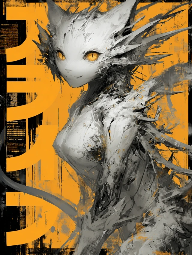 Anime Kaiju Cat Megafauna Kawaii Artwork