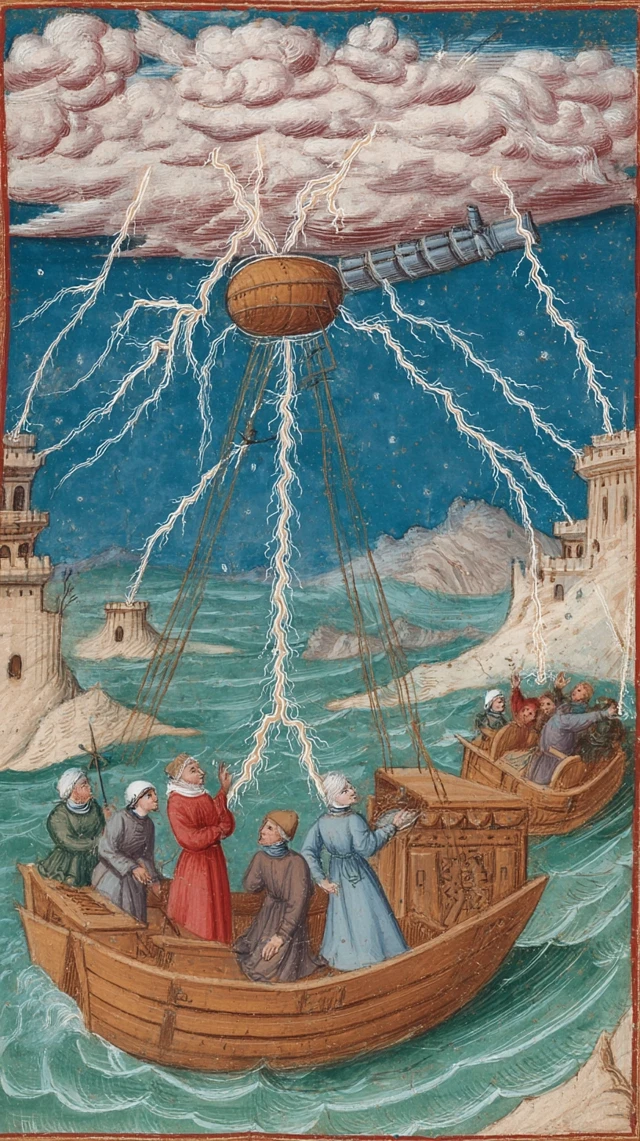 Medieval Space Travel Illustration Art