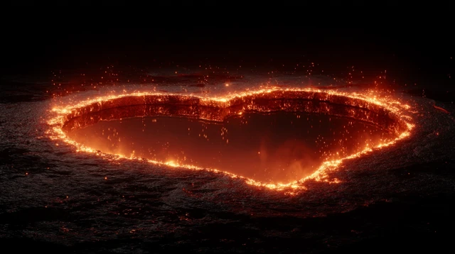 Burning Heart 3D Water Art