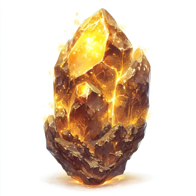 Glowing Brown Crystal Earth Fragment - Divine Energy