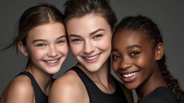 Smiling Models HD Portrait of Three Women