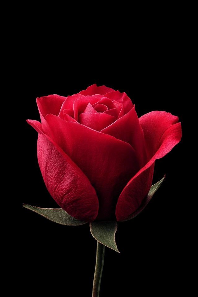 Red Rose on Black Wallpaper - Elegant Flower