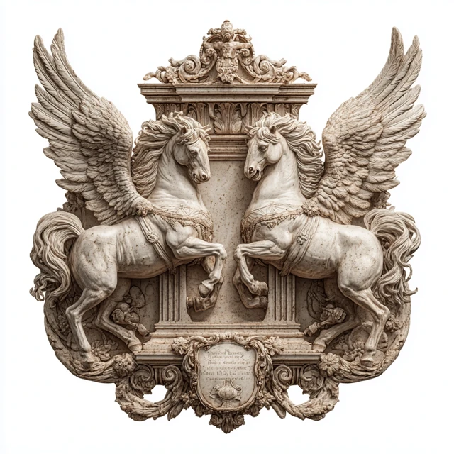 Classical Roman Pegasus Sculpture 3D