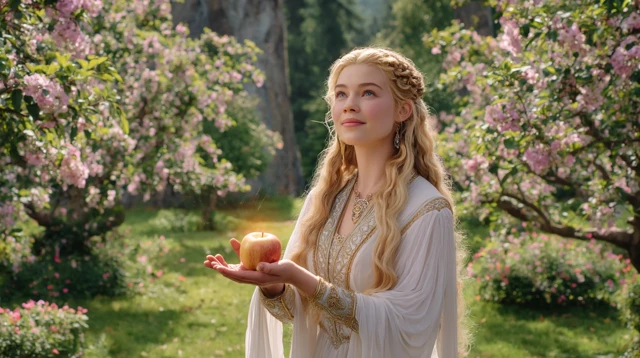 Idun Norse Goddess of Youth with Golden Apple