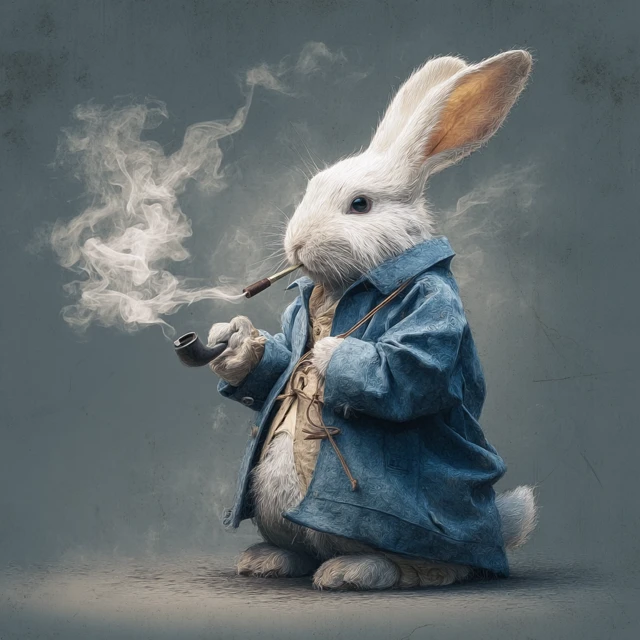 Rabbit Vaping A Unique Illustration