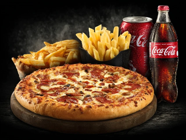 Pizza French Fries Coca Cola Food Menu Image