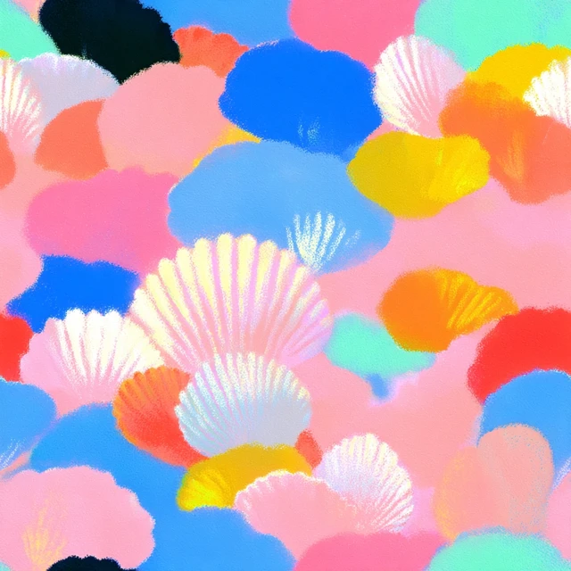 Seashell Illustration Pastel Summer Colors