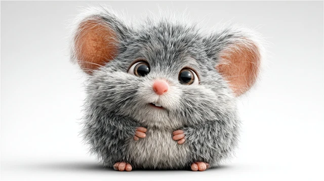 Cute Chubby Mouse Pixar Style