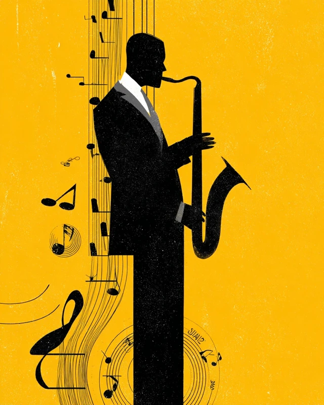 Saul Bass Jazz Poster Retro Minimalist 1960s