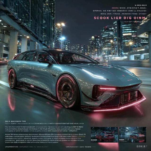 Zeekr 001 Cyberpunk Electric Car Futuristic Design