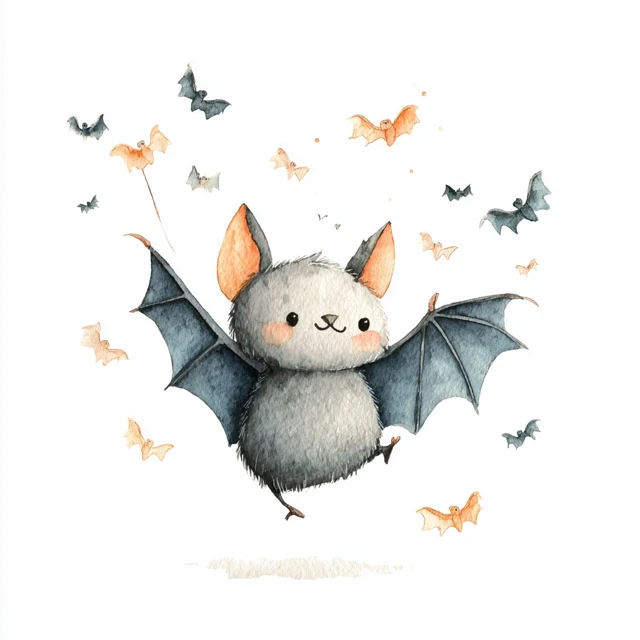 Cute Halloween Bat Illustration