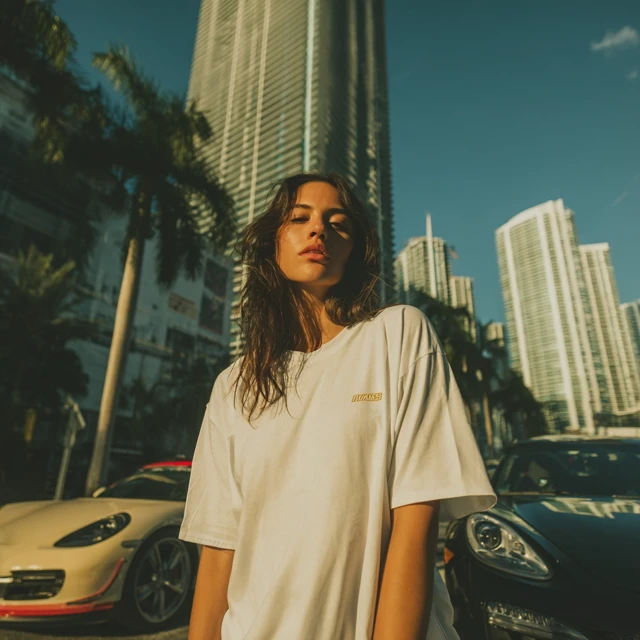 Miami Streetwear Fashion Latina Model Luxury Cars