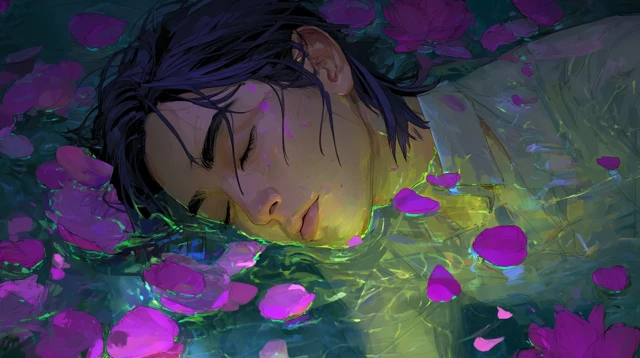 Drowning Boy in Water Digital Art