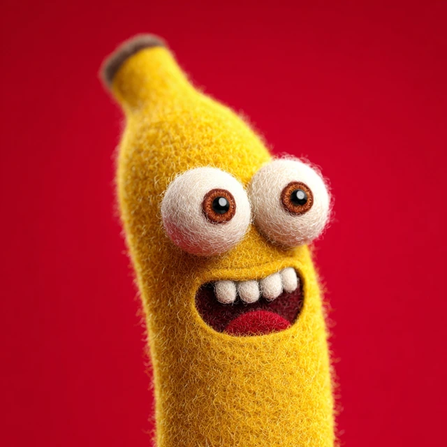 Pixar Style Banana Cartoon with Googly Eyes