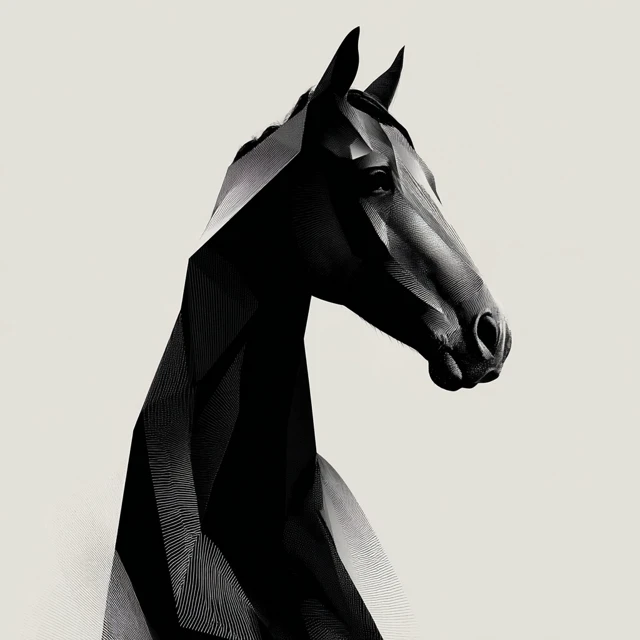 Minimalist Horse Silhouette Art