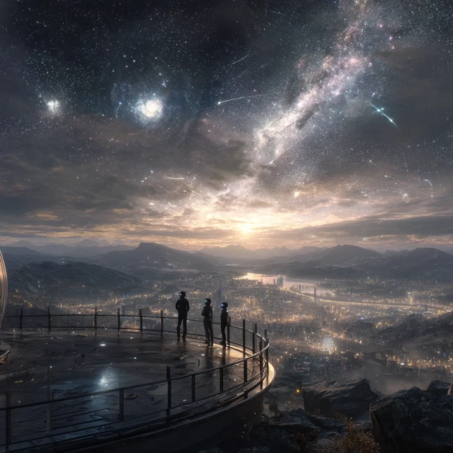 Futuristic Observatory Stargazing Space City 8K